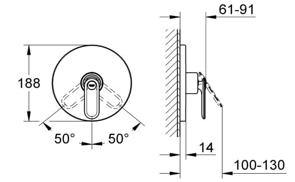 Grohe®Veris monomando mezclador de ducha codigo 19367000