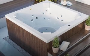 Minipiscina JACUZZI© J-185 VIP 180 cm x 180 cm x 89 cm con cobertor