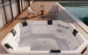 Minipiscina  JACUZZI© Meridian Plus 214 x 214 x 91 sin pollera (sin revestimiento perimetral )con cobertor