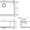 Hansgrohe S71 S719-U660 Fregadero de bajo mesada 660 Acero inoxidable codigo 43428800
